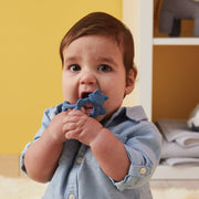 child with Wrist Teether - Lullaby Blue - b.box for kids