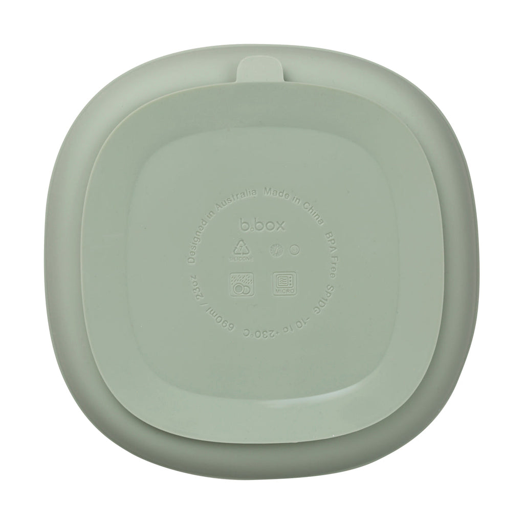 Piatto in silicone + coperchio - salvia