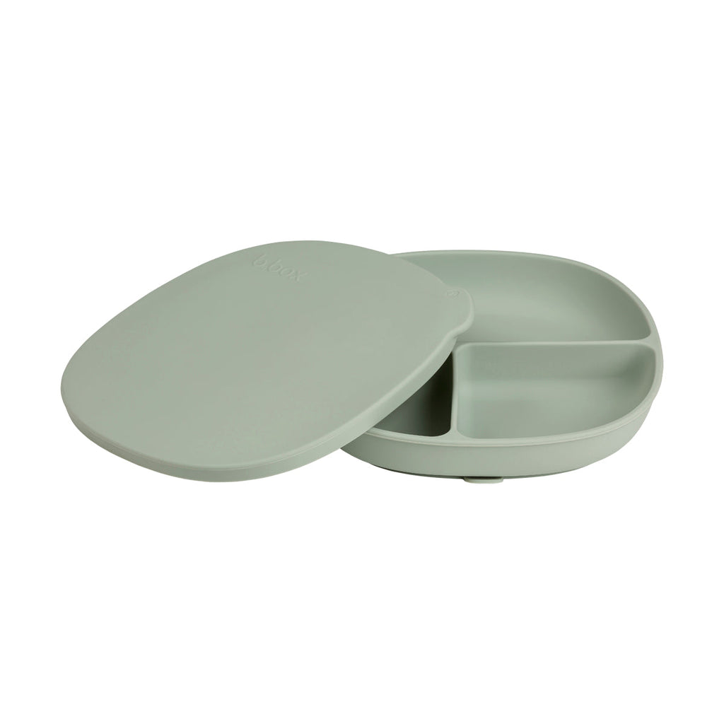 Piatto in silicone + coperchio - salvia