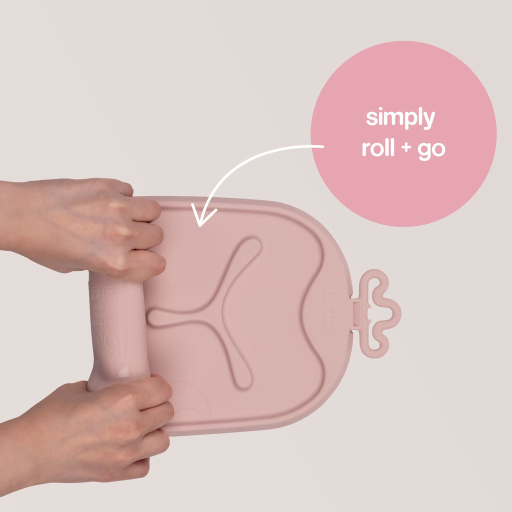 Tappetino per la pappa Roll + Go - Blush